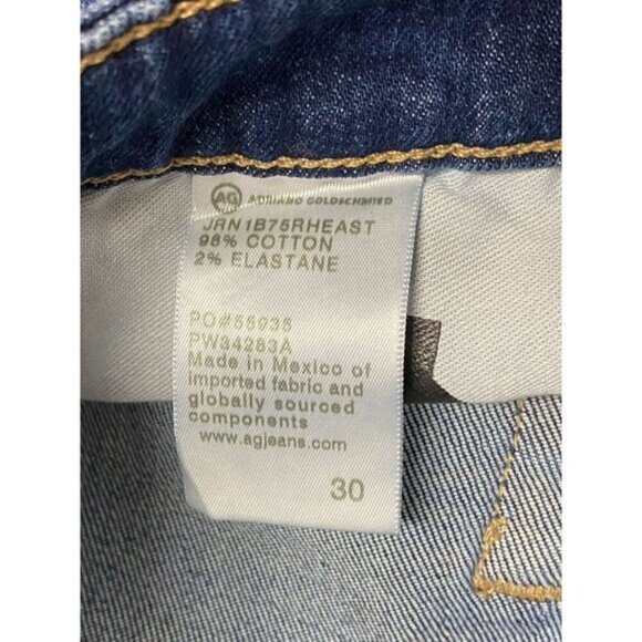 AG Jeans Sz 30 Alexxis Vintage Boot Flare High Rise Raw Hem Blue Classic Preppy - Picture 7 of 8